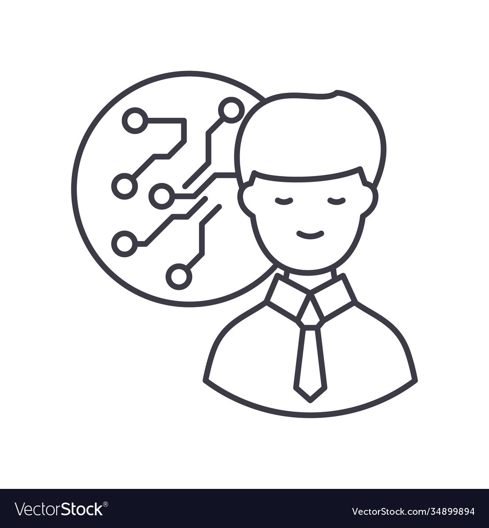It consulting icon linear isolated Vector Image It consulting icon linear isolated