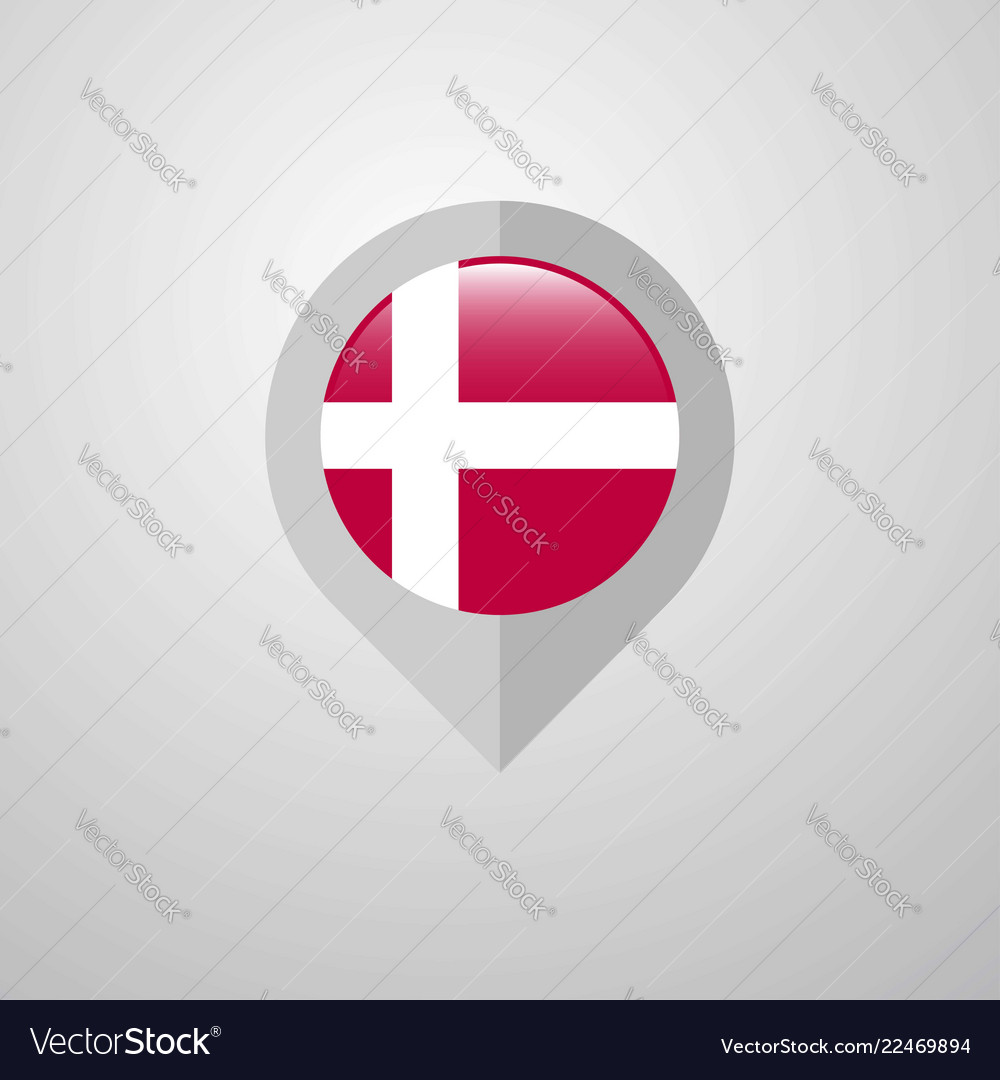 Karten-Navigationszeiger mit denmark flag design