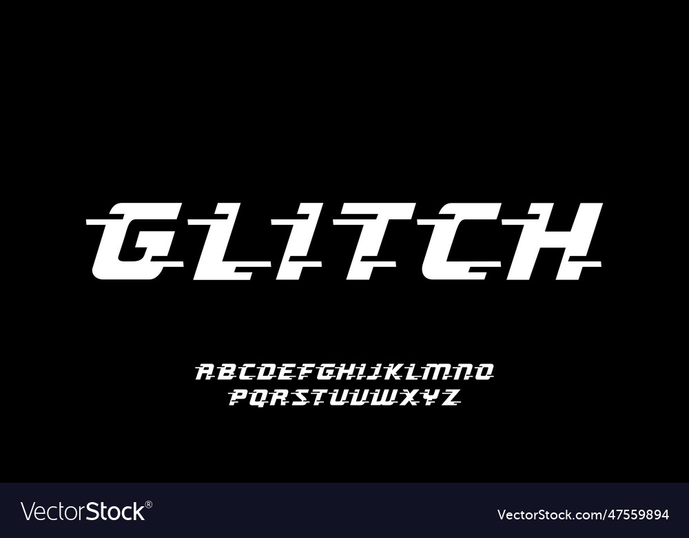 Modern slant glitch style typeface display font