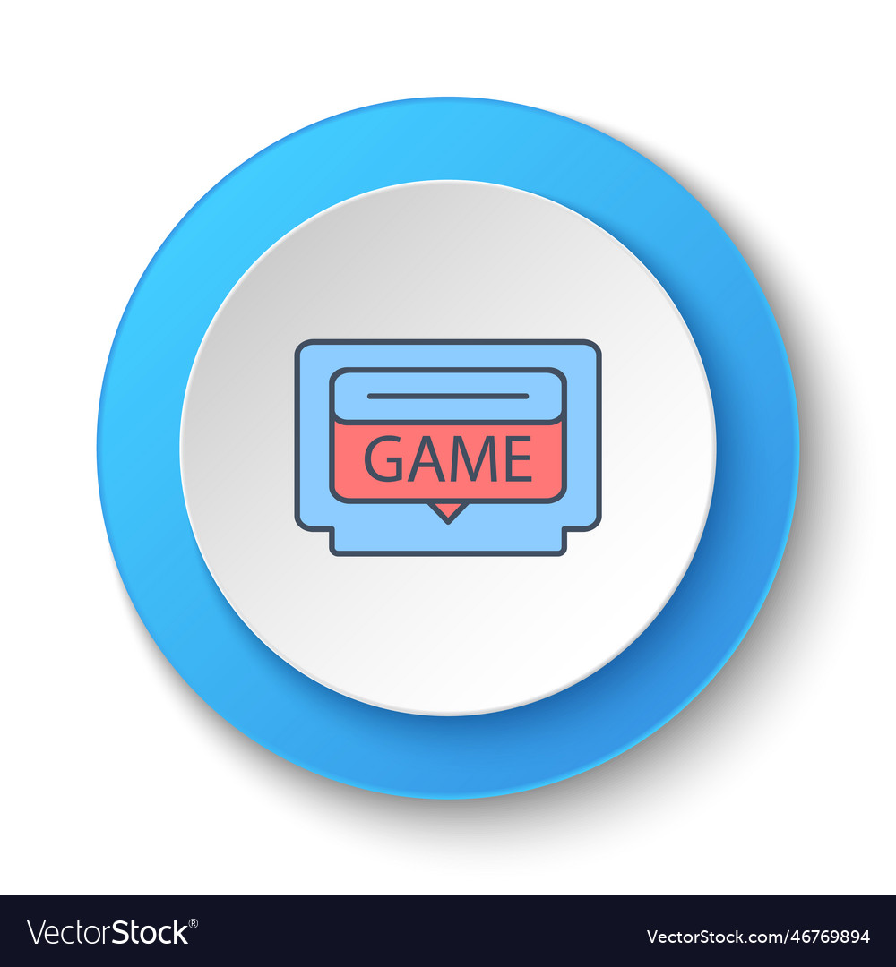 Round button for web icon game cartridge retro Vector Image Round button for web icon game cartridge retro
