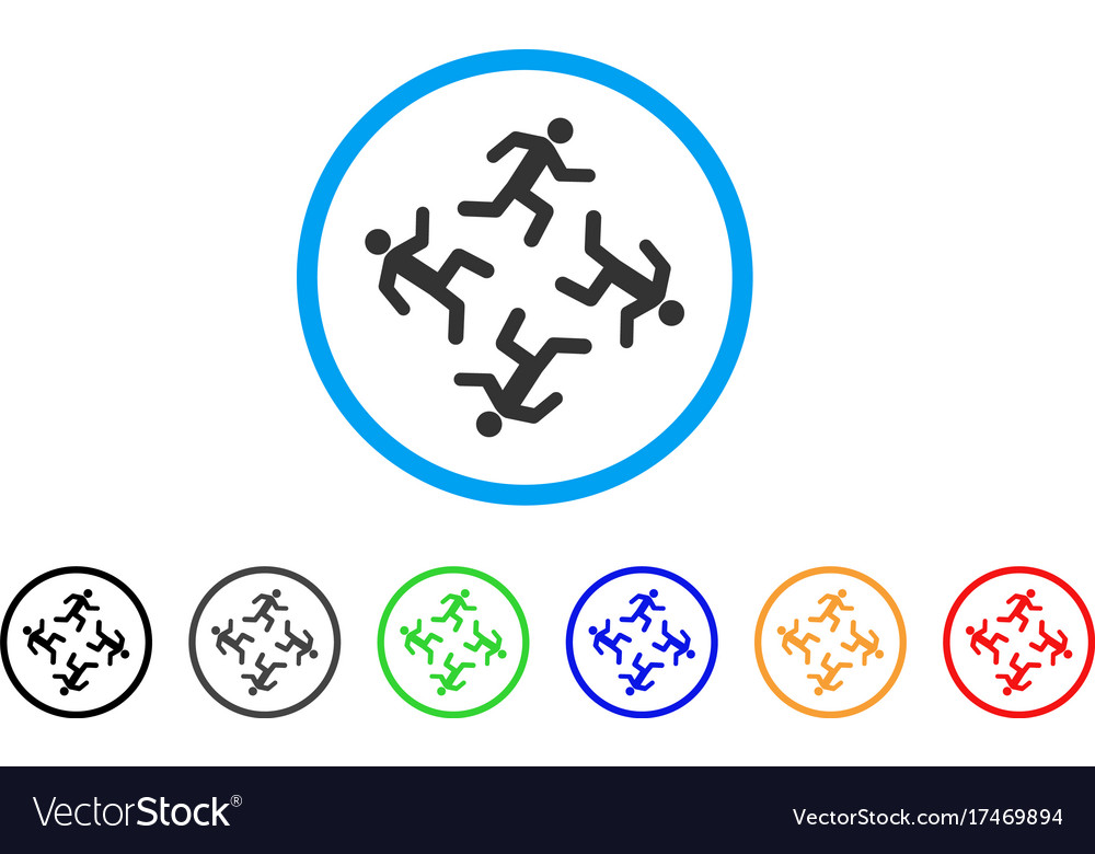 Laufende Männer abgerundete Ikone