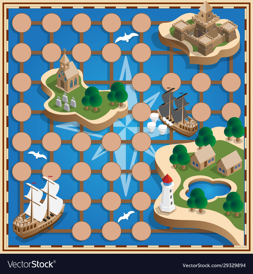 Sea map Royalty Free Vector Image - VectorStock