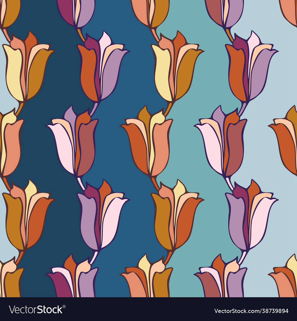 Seamless colorful design pattern botanical vector image Seamless colorful design pattern botanical