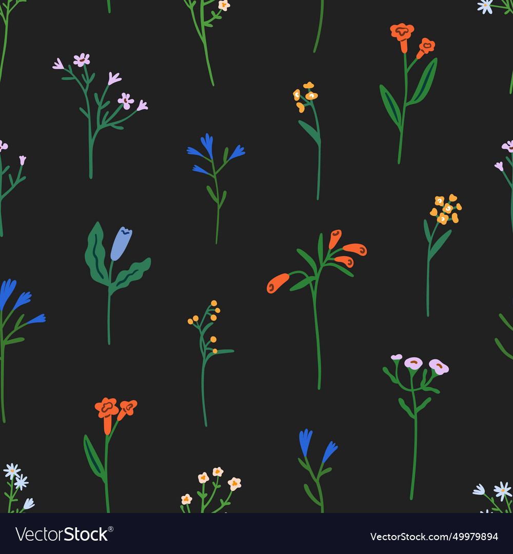 Seamless flowers pattern design botanical print