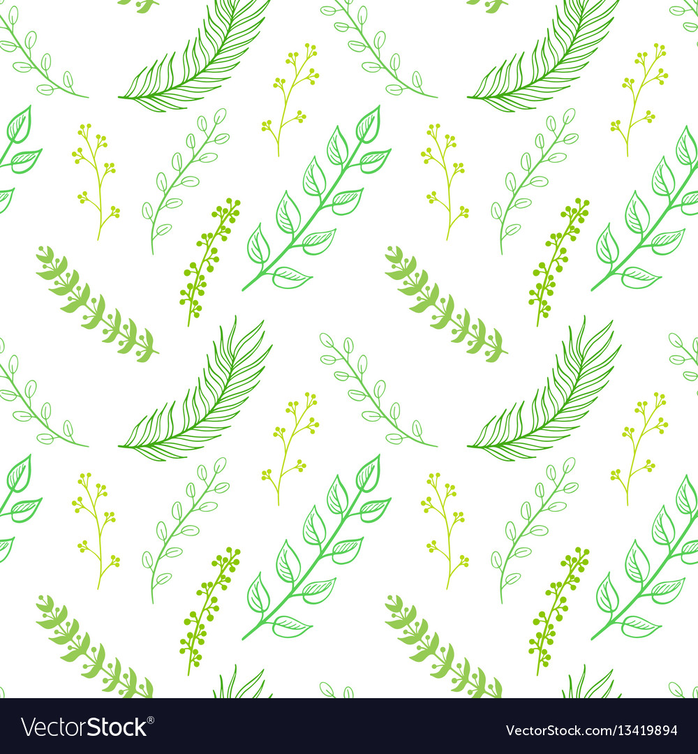 Seamless pattern composed of leaves and branches