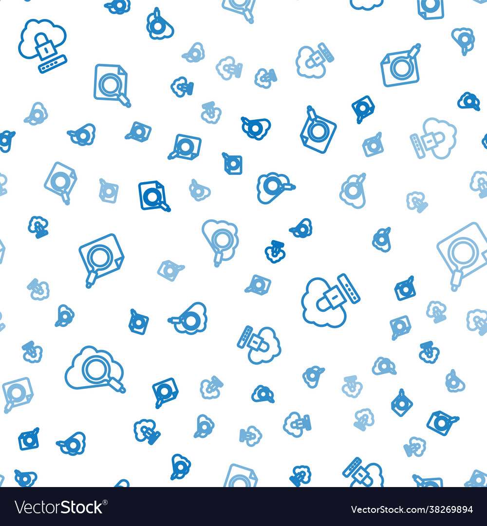 Set line search cloud computing lock Vector Image Set line search cloud computing lock