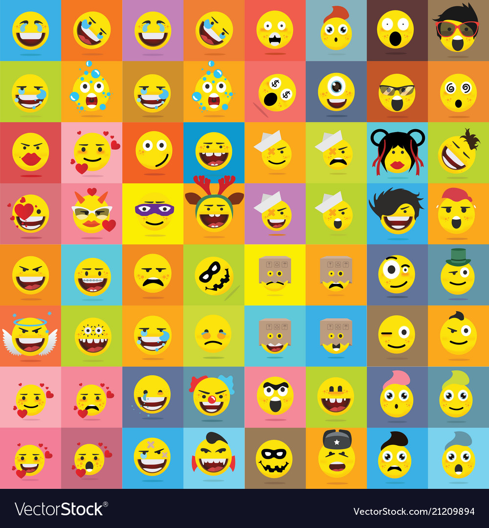 Set of emoticons set of emoji isolated Royalty Free Vector