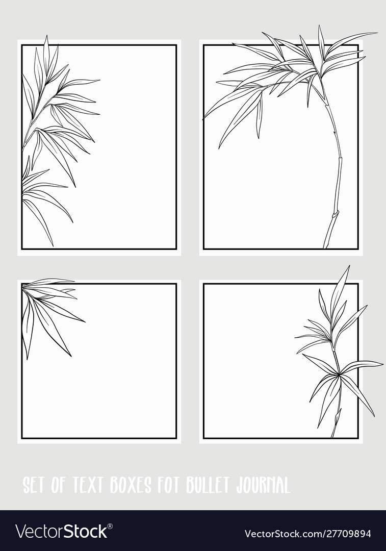 Set text boxes for bullet journal or notes vector image Set text boxes for bullet journal or notes
