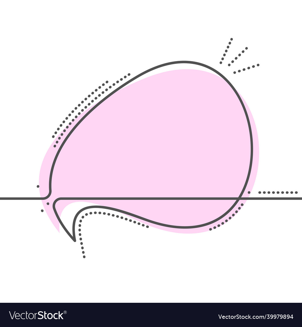 Speech bubble flow liquid shape continuous line vector image Speech bubble flow liquid shape continuous line
