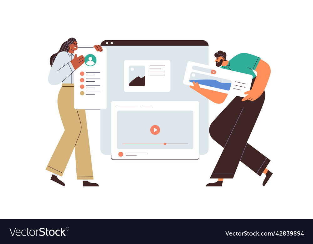 Ui ux designers designing web-site page interface