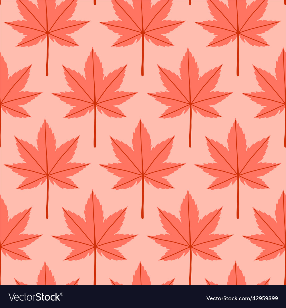 Autumn leaf seamless pattern simple leaves