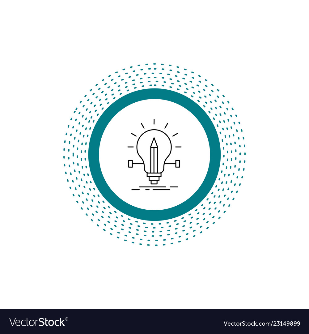Bulb creative solution light pencil line icon