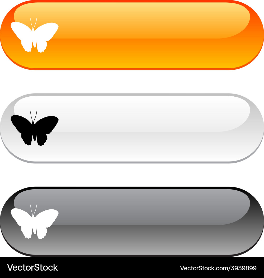 Butterfly button Royalty Free Vector Image - VectorStock
