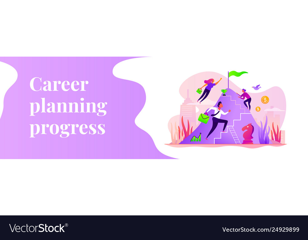 Career growth web banner concept