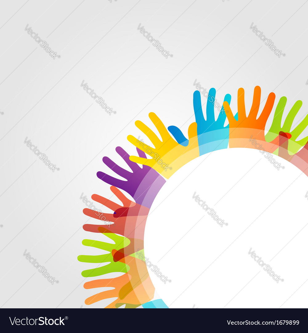 Design element with colorful hands