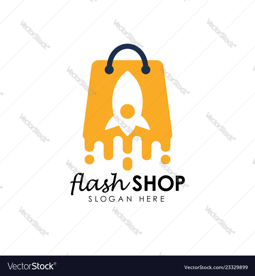 Flash sale logo icon design template shop