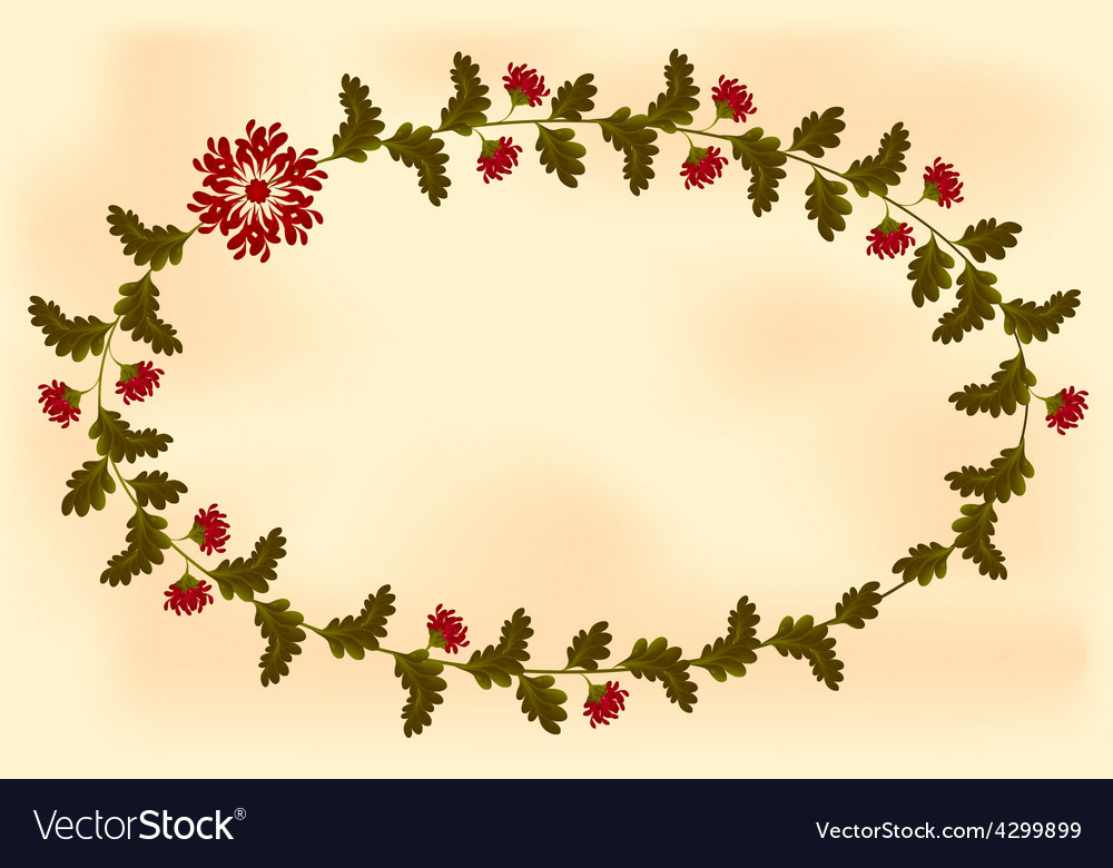 Frame with flowers in the shape of an ellipse