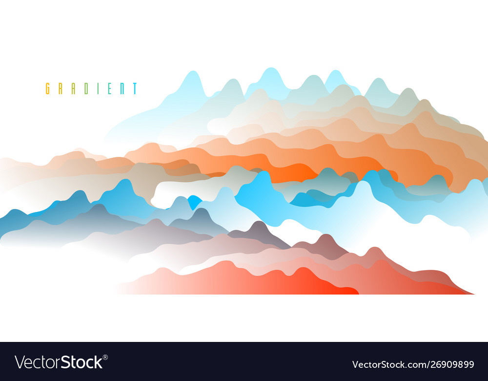 Gradient fluid abstract shape 3d color vector image Gradient fluid abstract shape 3d color