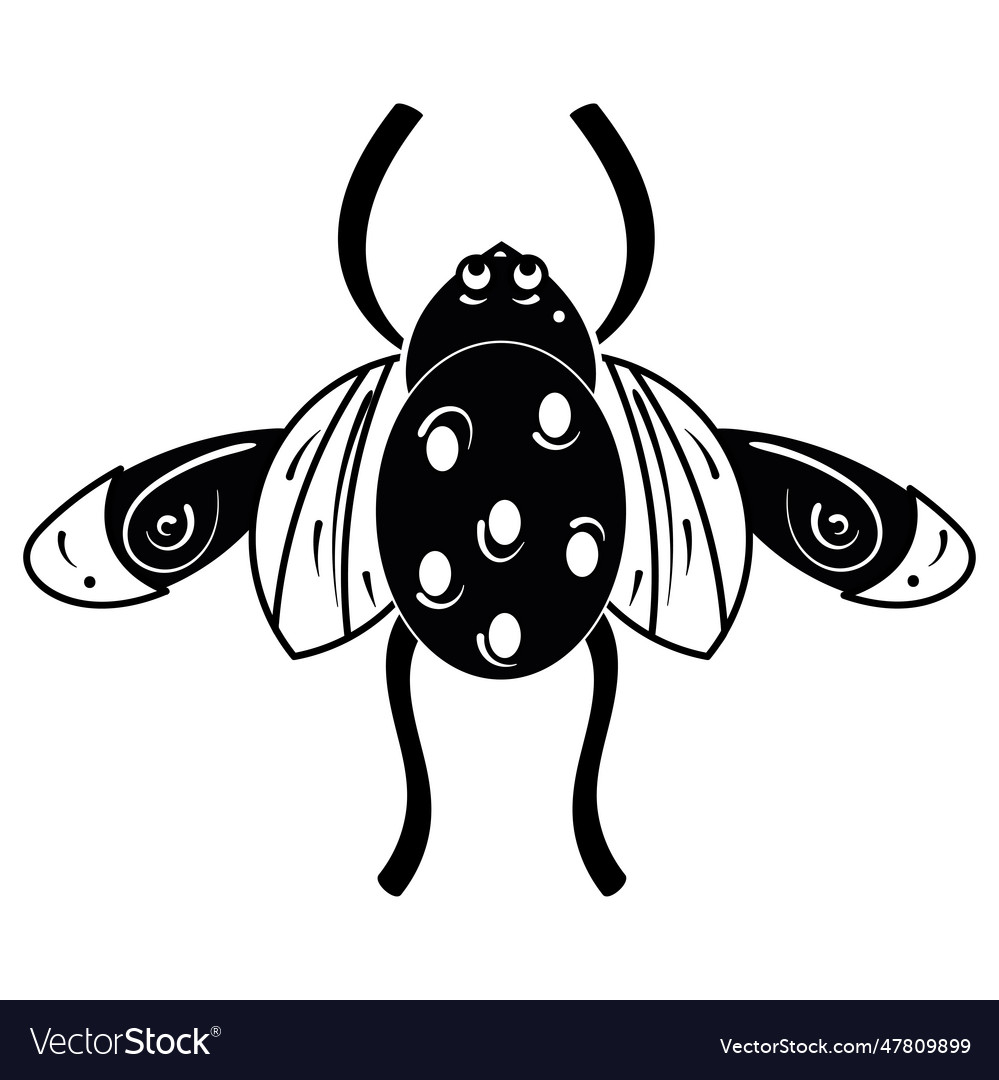 Isolated silhouette of a ladybug sketch character Vector Image