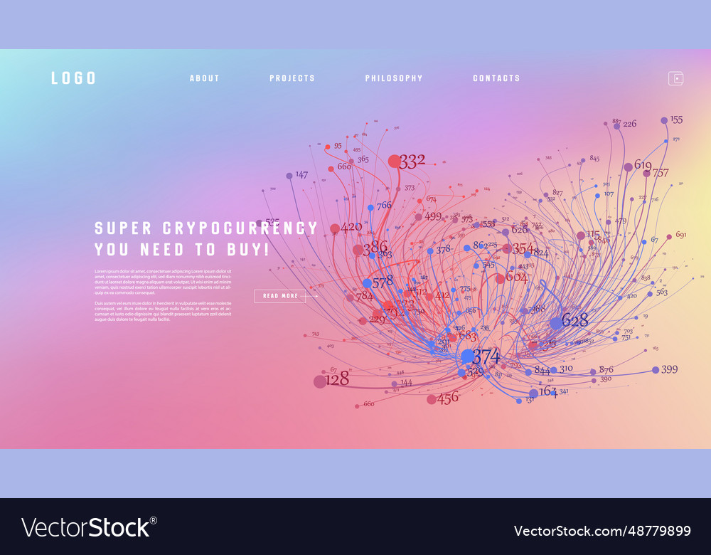 Landing page abstract design with big data vector image Landing page abstract design with big data