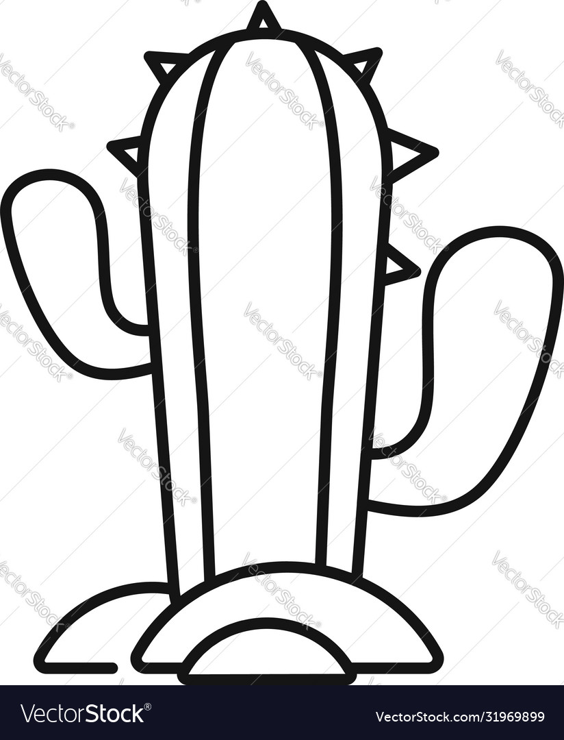 Mexican Cactus Icon Outline Style Royalty Free Vector Image 9907