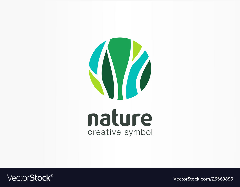 Nature creative symbol organic concept bio herbal vector image Nature creative symbol organic concept bio herbal