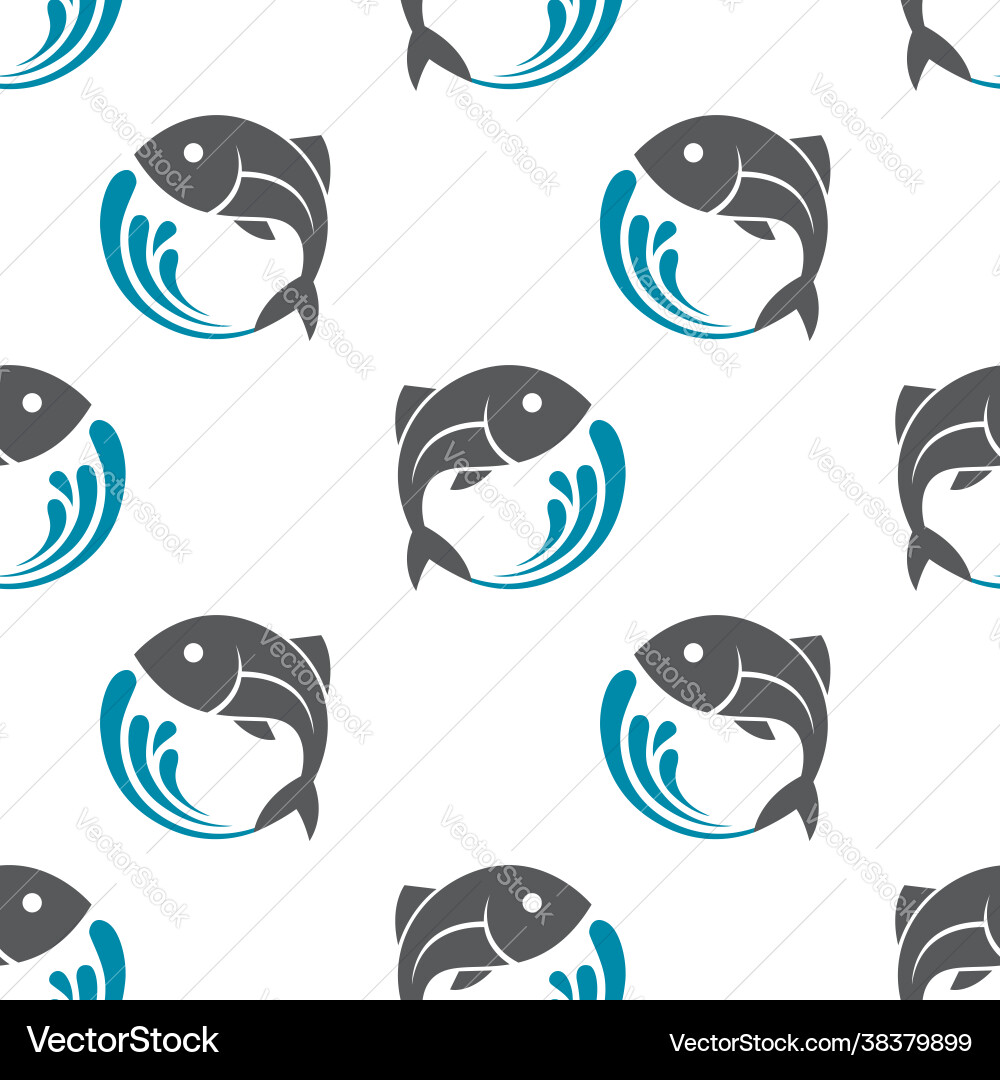 Seamless pattern with fish Royalty Free Vector Image