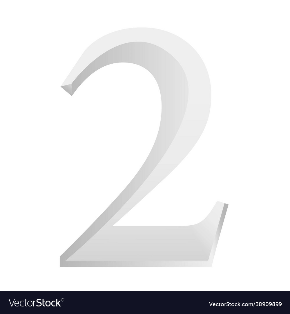 Silver number two with gradient