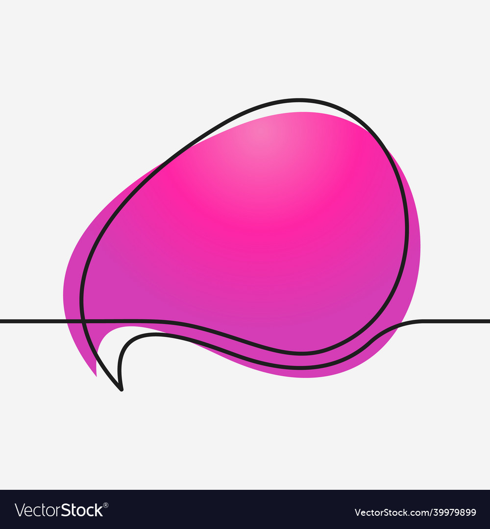 Speech bubble flow liquid shape continuous line vector image Speech bubble flow liquid shape continuous line