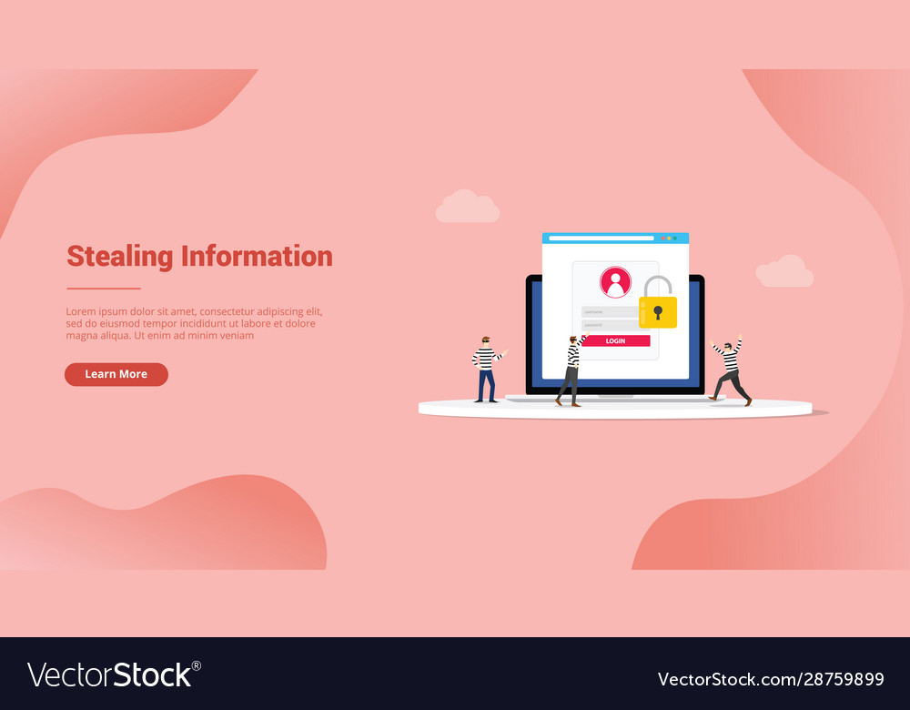 Stealing information digital hacking thief vector image Stealing information digital hacking thief