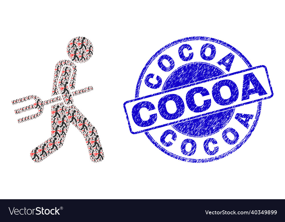 Textured cocoa badge and fork robber fractal Vector Image Textured cocoa badge and fork robber fractal