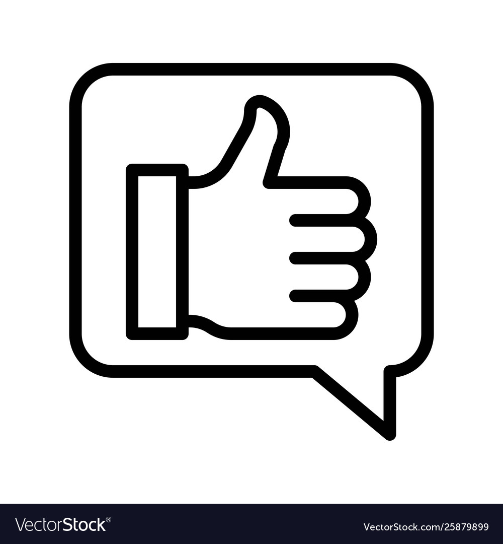 Thumb up in speech bubble social media line