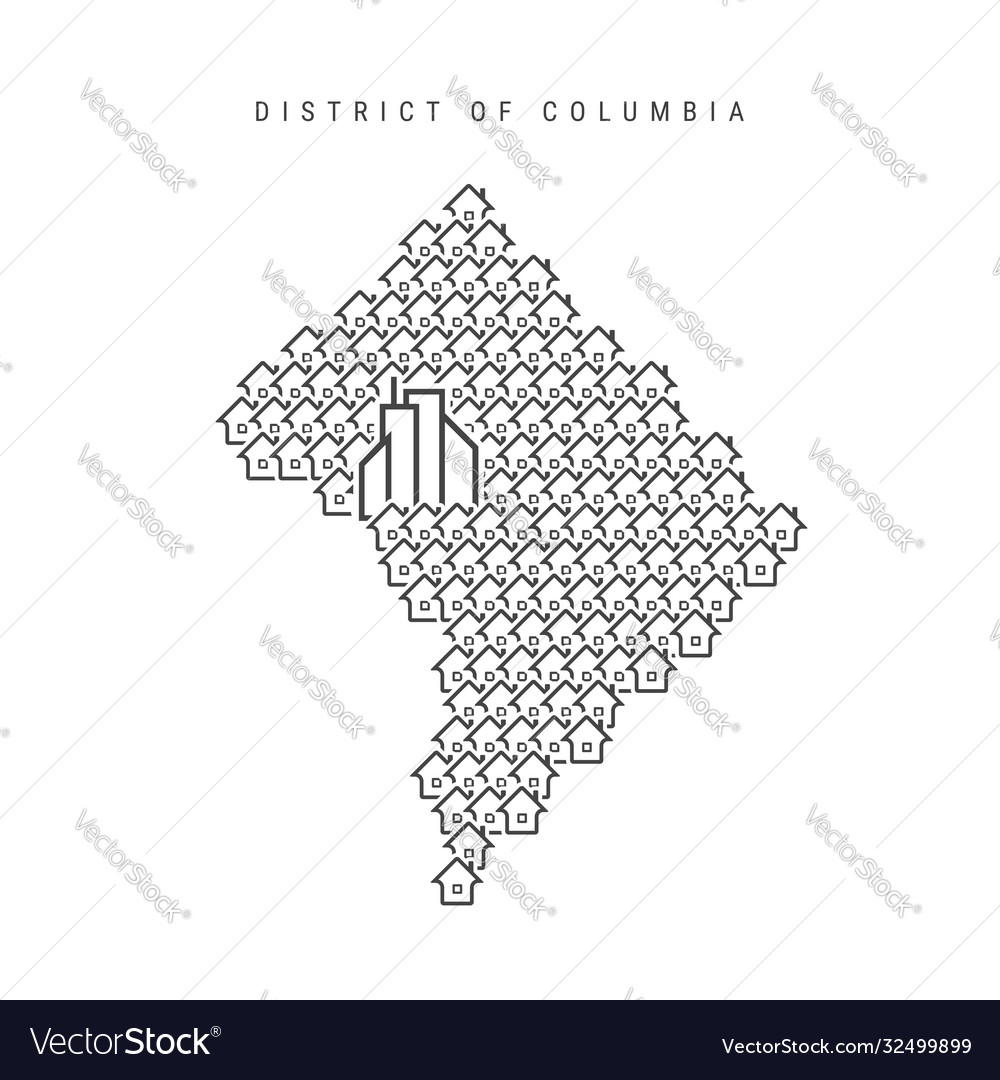 Washington dc real estate property map icons vector image Washington dc real estate property map icons