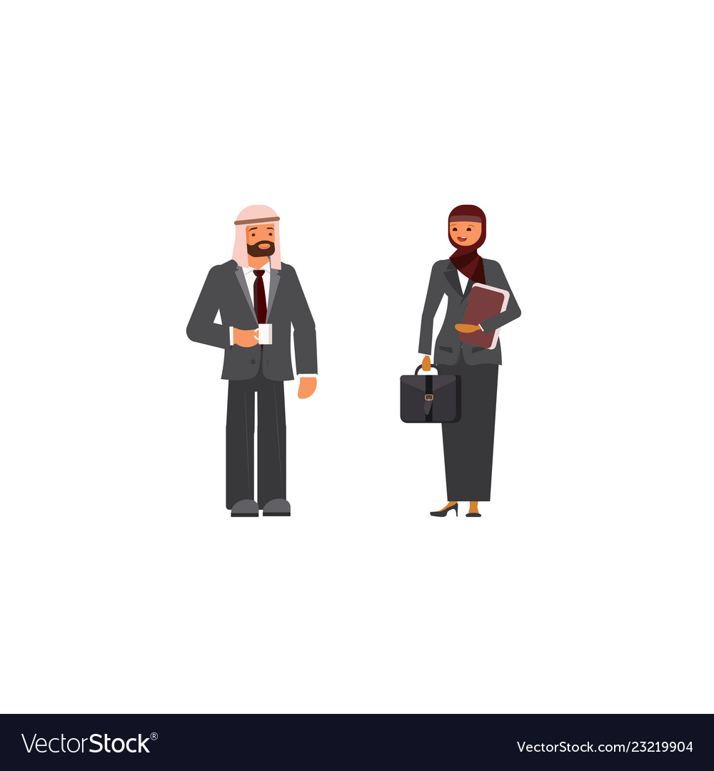 Arabic business man and woman