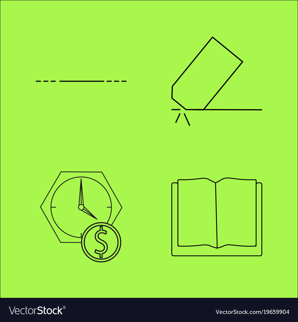 Basic content simple linear outline icon set