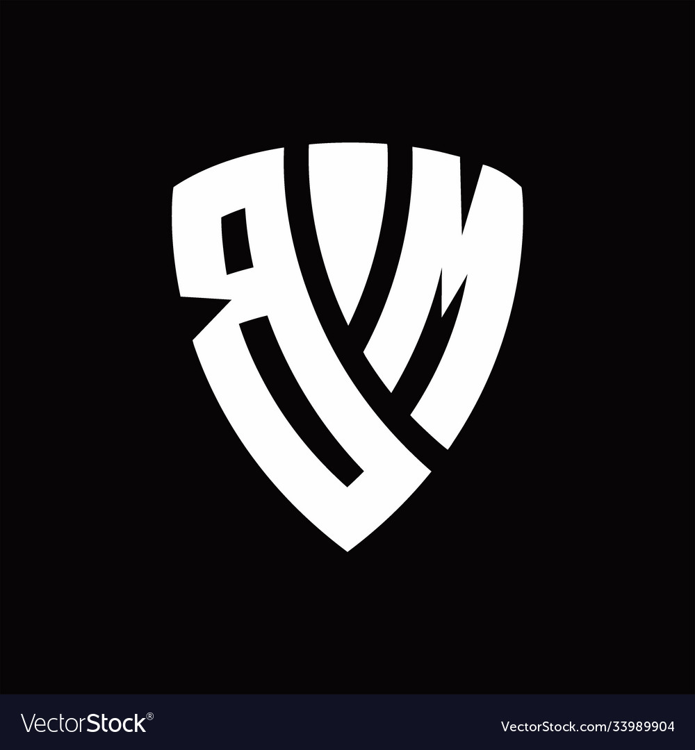 Bm logo monogram with shield elements shape