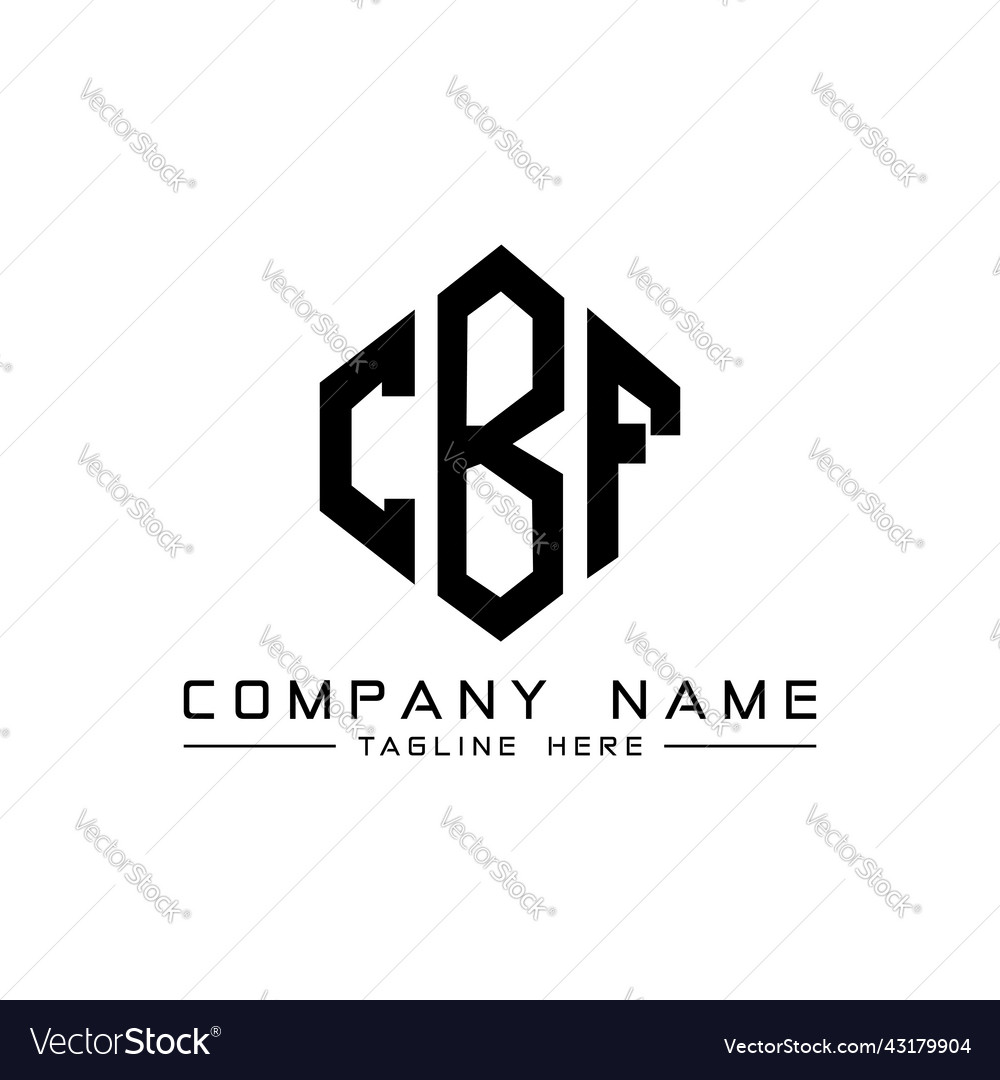 Cbf letter logo design with polygon shape