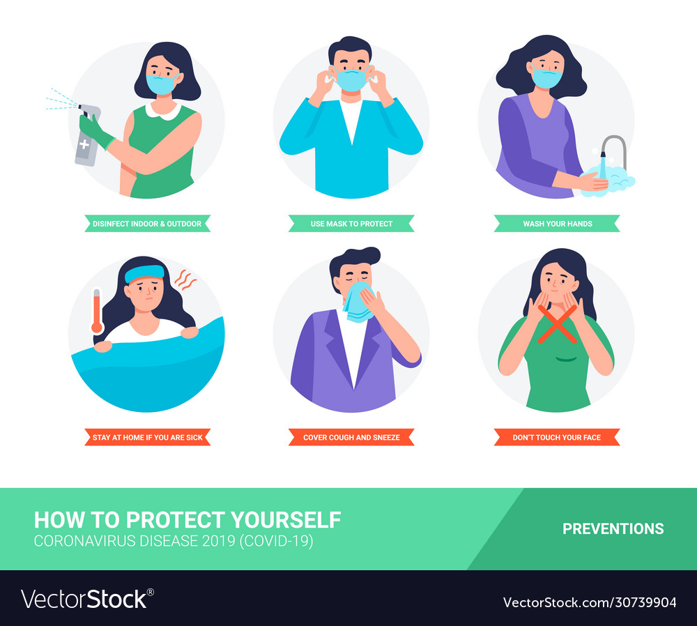 Coronavirus disease protection tips Royalty Free Vector