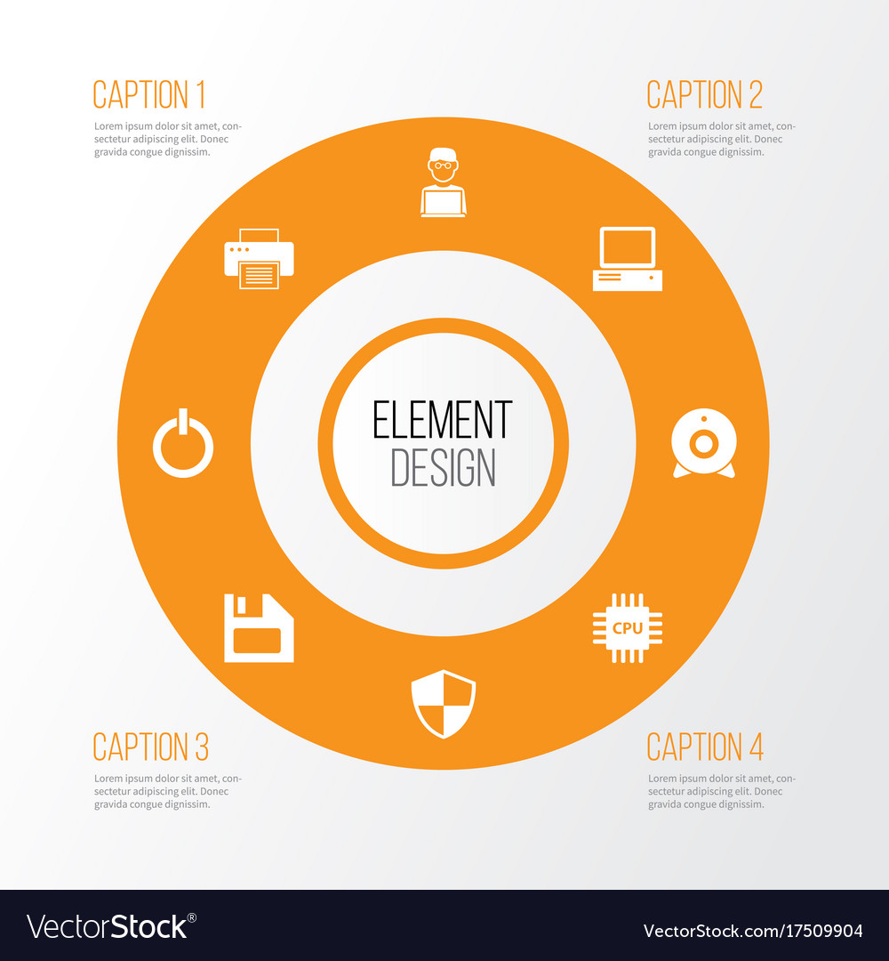 Device icons set collection of defense