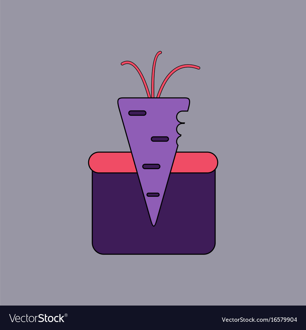 Flat icon design collection turnip in soil