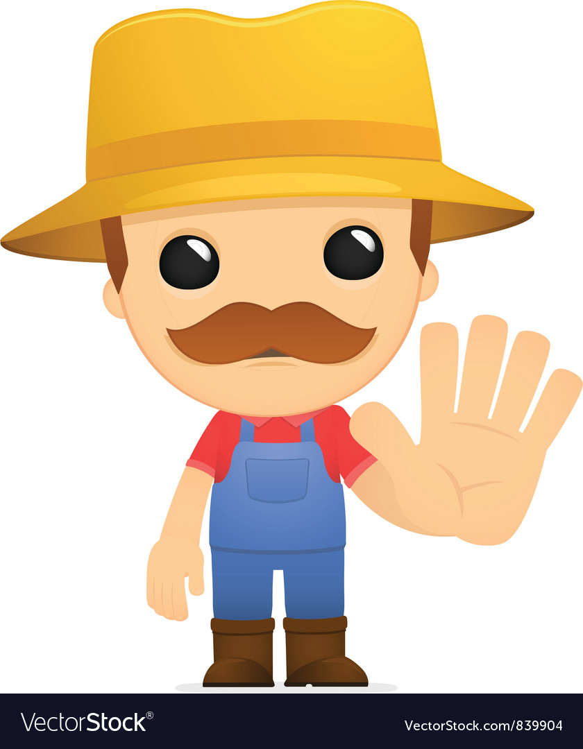 Funny cartoon farmer