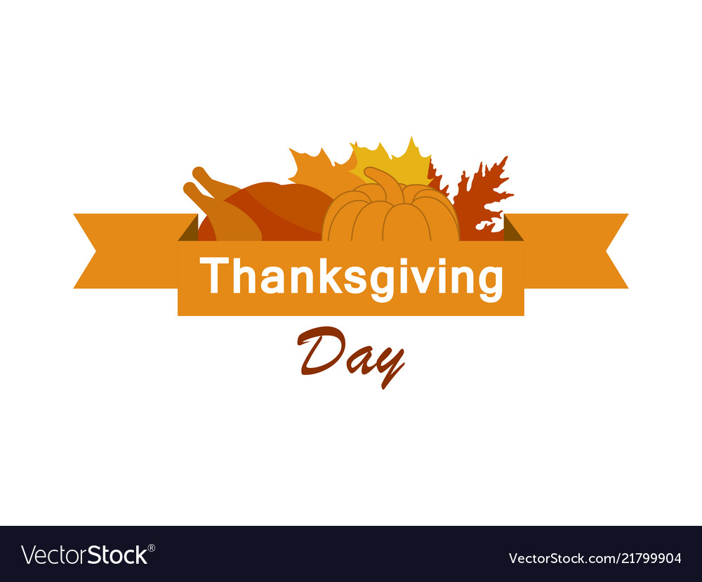 Happy Thanksgiving Day Celebration Banner With Vector Image
