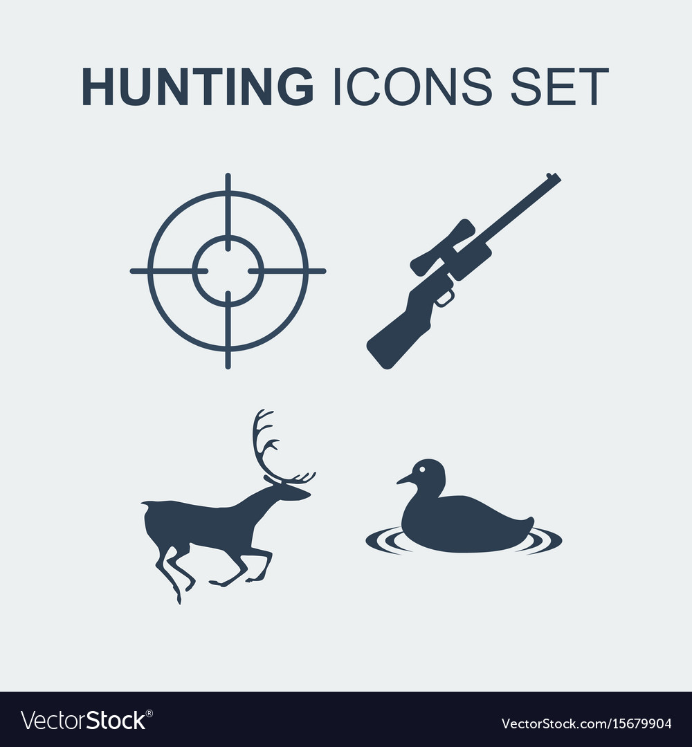 Hunting icons set