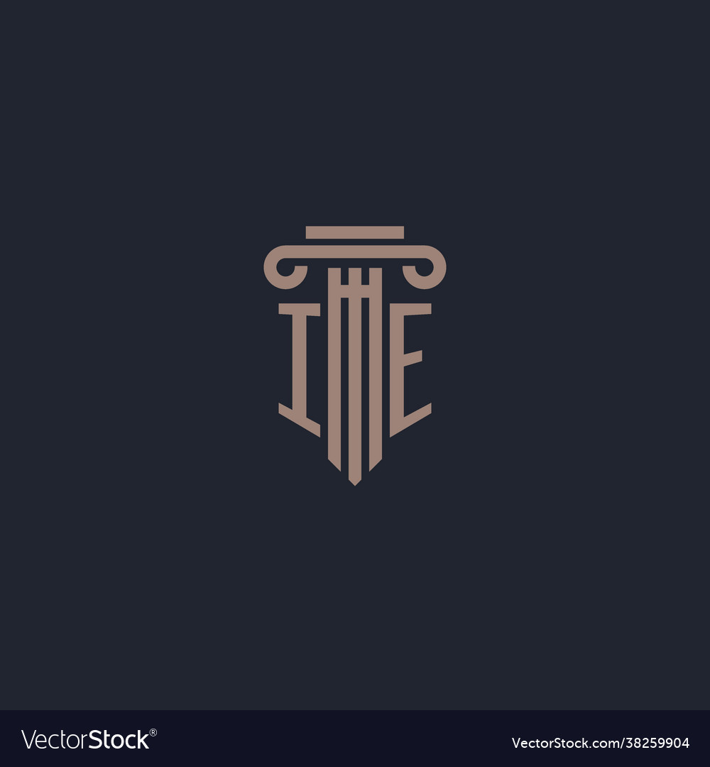 Ie initial logo monogram with pillar style design
