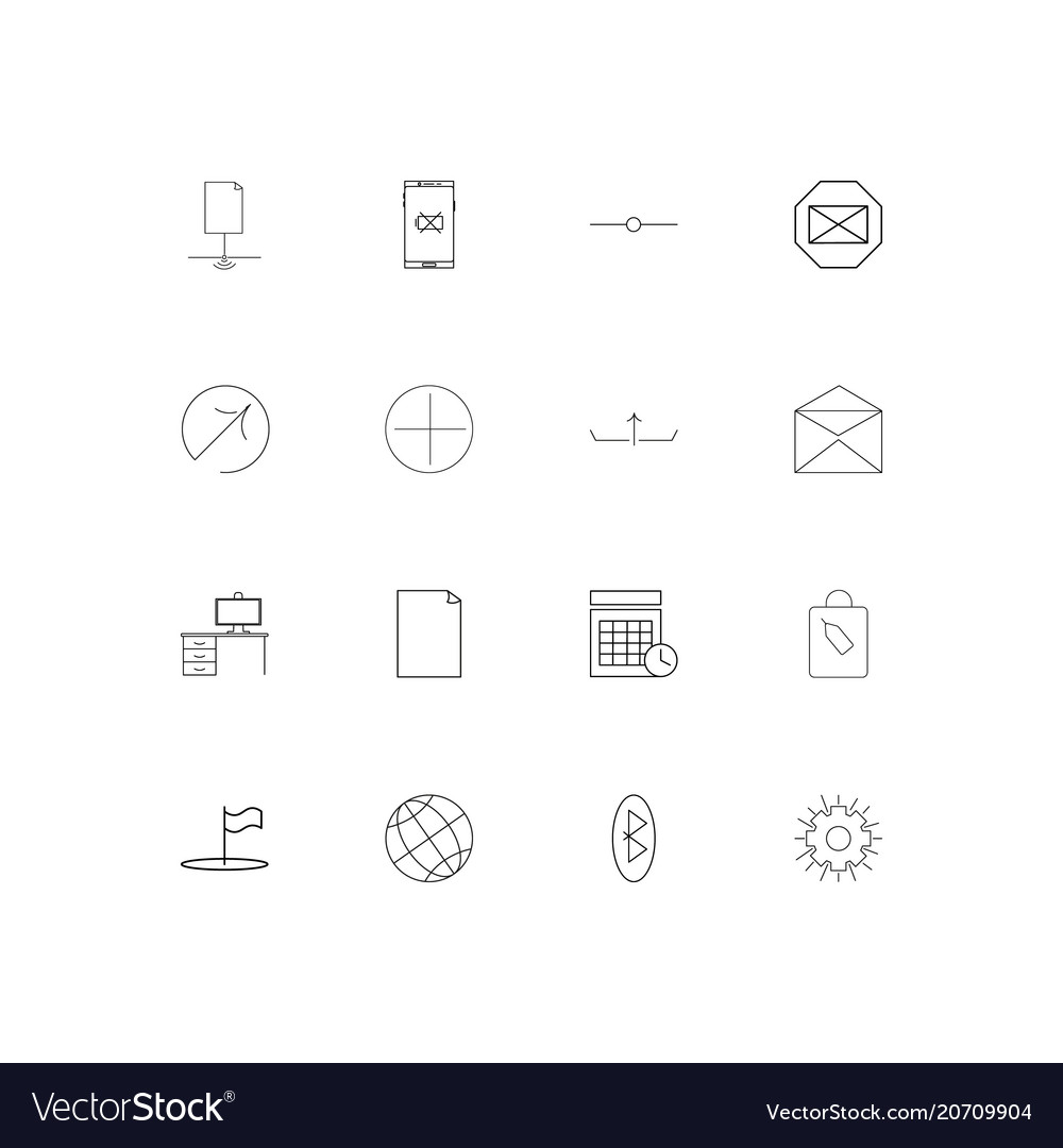 Internet technologies simple linear icons set