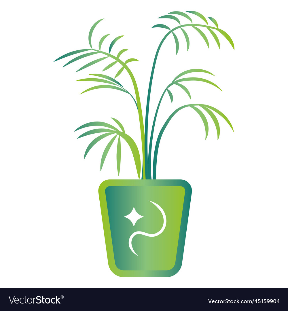 Isolated green indoor plant icon