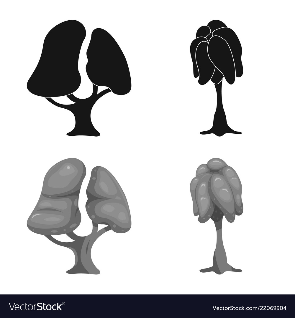 Isolated object of tree and nature icon set