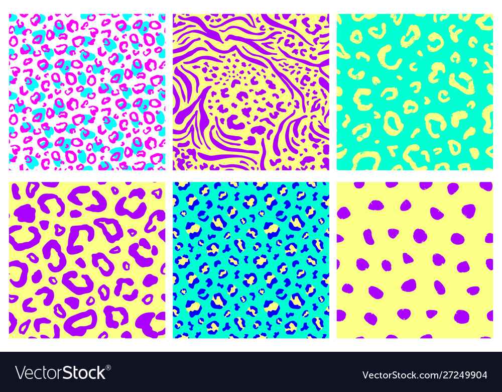 Leopard Print Seamless Pattern Set