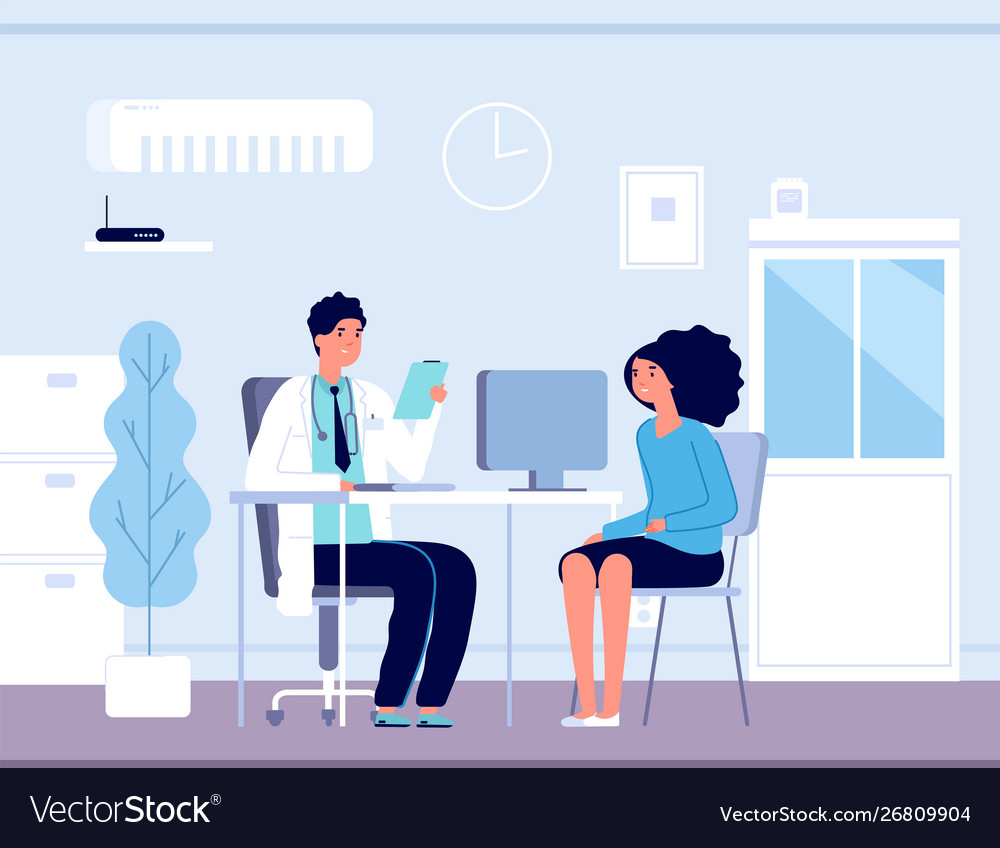 Patient in doctor office physician medical Vector Image