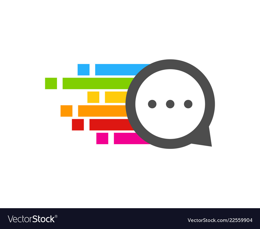 Pixel Art Chat Logo Icon Design Royalty Free Vector Image